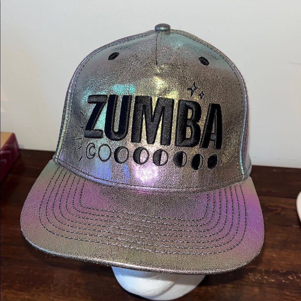 ZUMBA all Day to Night Collector Multi Color Shiny irridescent cap hat SnapBack